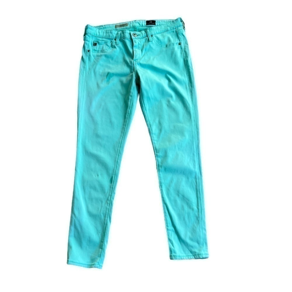 AG Adriano GoldschmiedTeal Super Skinny Ankle Size 28R